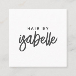 Modernes Minimalistisches Hair-Stylist-Script Quadratische Visitenkarte