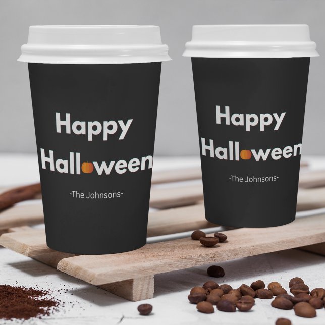 Modernes Minimalistisches Halloween - Personalisie Pappbecher (Von Creator hochgeladen)