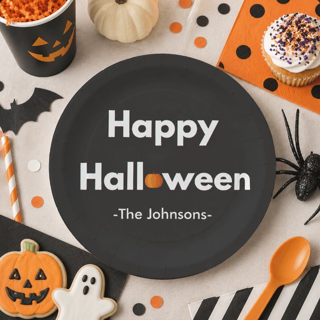 Modernes Minimalistisches Halloween - Personalisie Pappteller (Von Creator hochgeladen)