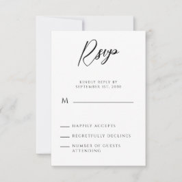 Modernes Minimalistisches handgeschriebenes Skript RSVP Karte