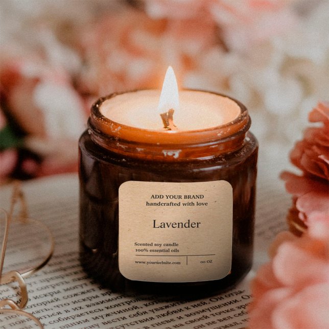 Modernes, minimalistisches handwerkliches Etikett Quadratischer Aufkleber (Von Creator hochgeladen)