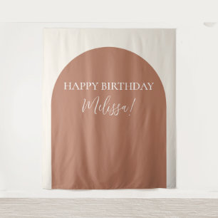 Modernes Minimalistisches Happy Birthday Foto Hint Wandteppich