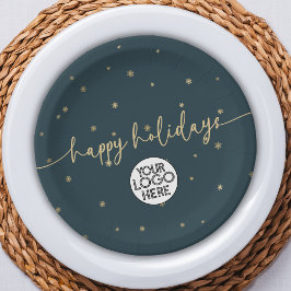 Modernes Minimalistisches Happy Holidays Business Pappteller