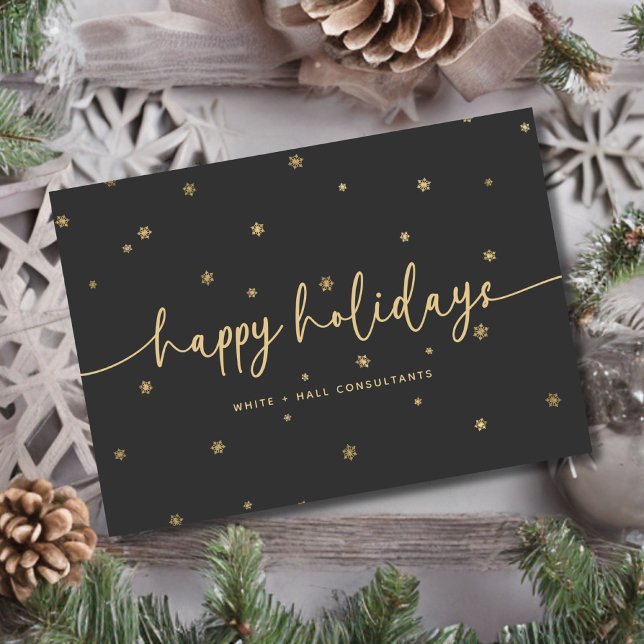 Modernes Minimalistisches Happy Holidays Script Bu Dankeskarte (Von Creator hochgeladen)
