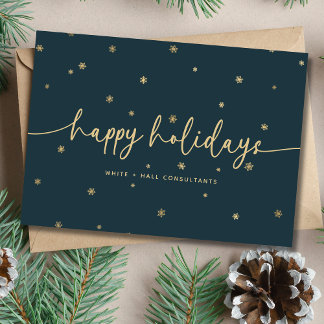 Modernes Minimalistisches Happy Holidays Script Bu Feiertagspostkarte