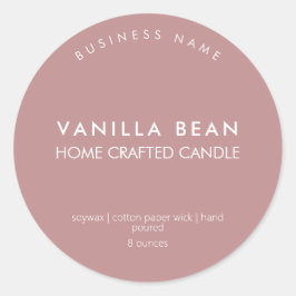 Modernes, Minimalistisches, hausgemachtes Kerzenpr Runder Aufkleber