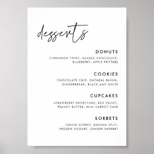 Modernes Minimalistisches Hochzeitdessert-Bar Poster