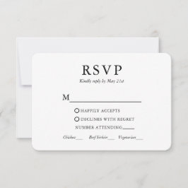 Modernes Minimalistisches Hochzeitessen RSVP Karte