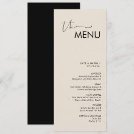 Modernes Minimalistisches Hochzeitsmenü Menükarte