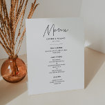 Modernes minimalistisches Hochzeitsmenü Sockelschild<br><div class="desc">Modern,  einfach und sauber: adoptier dieses minimalistisch handgeschriebenen Design für dein Hochzeitsgeschirr. Vollständig anpassbare Farben.</div>