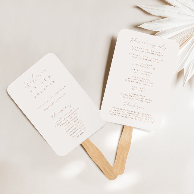 Modernes Minimalistisches Hochzeitsprogramm für El Fächer (Von Creator hochgeladen)
