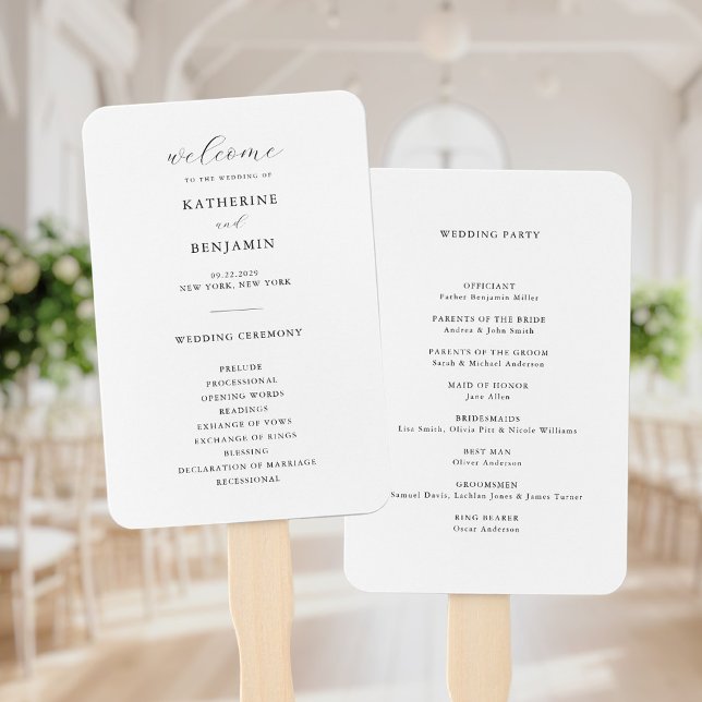 Modernes Minimalistisches Hochzeitsprogramm in Sch Fächer (Von Creator hochgeladen)