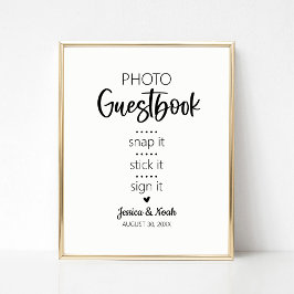 Modernes Minimalistisches Hochzeitssegment Foto Gä Poster