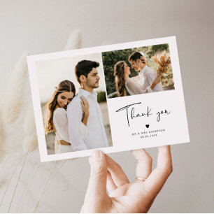 Modernes Minimalistisches Hochzeitsstipendium - Fo Dankeskarte