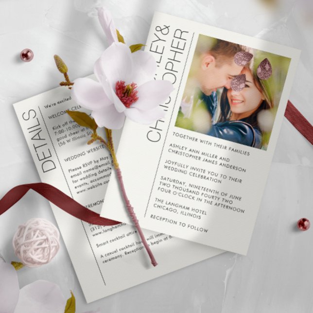 Modernes Minimalistisches Hochzeitsszenario - All- Einladung (Von Creator hochgeladen)