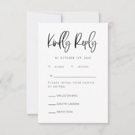 Modernes Minimalistisches Hochzeitsszenario mit Wa RSVP Karte