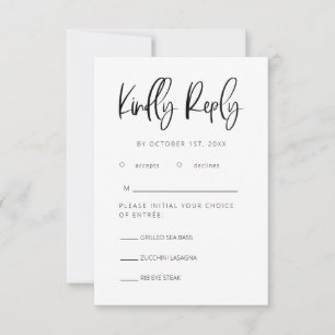 Modernes Minimalistisches Hochzeitsszenario mit Wa RSVP Karte