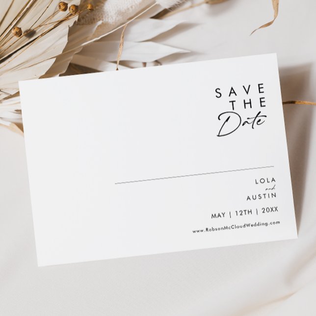 Modernes Minimalistisches Horizontal Save the Date (Von Creator hochgeladen)