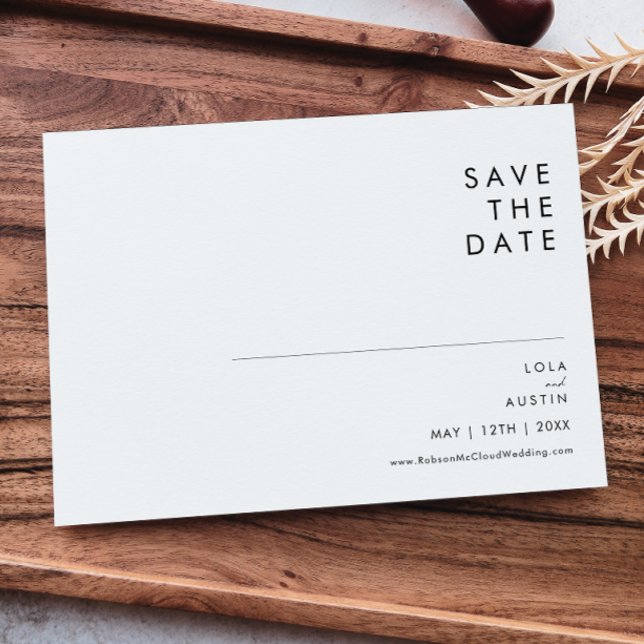 Modernes Minimalistisches Horizontal Save the Date (Von Creator hochgeladen)