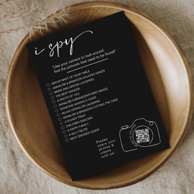 Modernes Minimalistisches I spy Hochzeitsspiel Sha Programm (Von Creator hochgeladen)