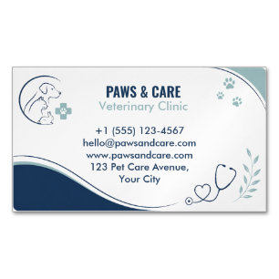 Modernes minimalistisches individuelles Veterinär- Magnetische Visitenkarte