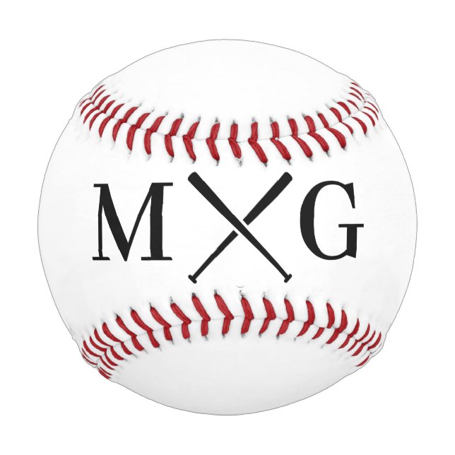 modernes minimalistisches Initialen-Monogramm-Logo Baseball (Vorderseite)