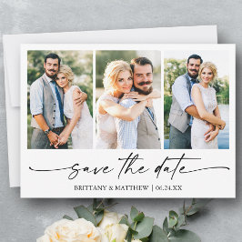 Modernes Minimalistisches Ink Script 3 Foto Save The Date