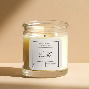 Modernes Minimalistisches ivorisches Candle Label Quadratischer Aufkleber