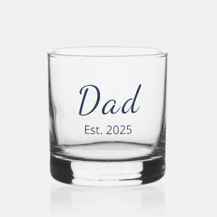 Modernes Minimalistisches Jahr des Neuen Vaters Whiskyglas