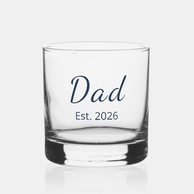 Modernes Minimalistisches Jahr des Neuen Vaters Whiskyglas (Vorderseite)