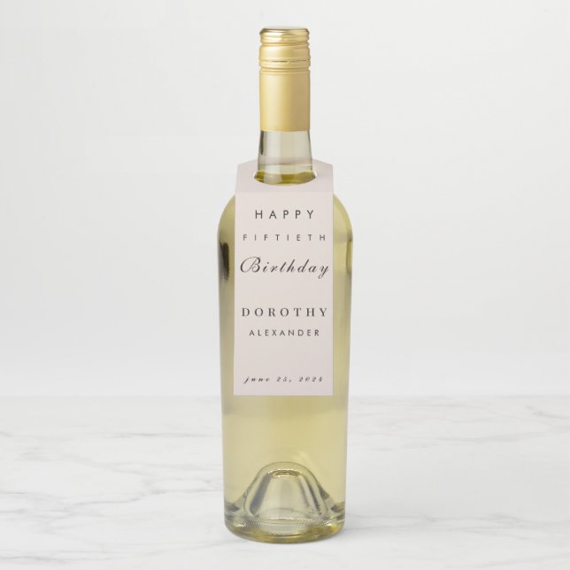 Modernes Minimalistisches JEDES Meilenstein Erwach Flaschenanhänger (Auf Flasche)