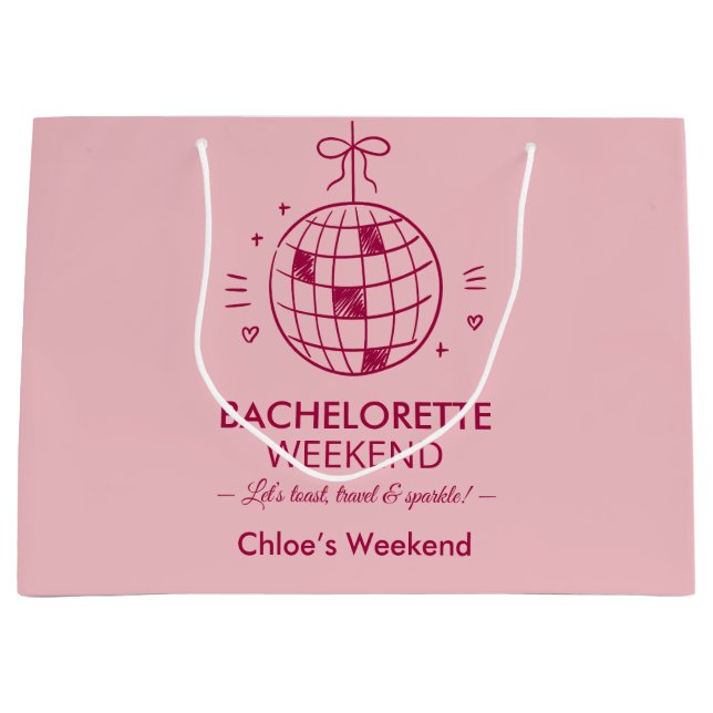 Modernes Minimalistisches Junggesellinnen-Wochenen Große Geschenktüte (Vorderseite)