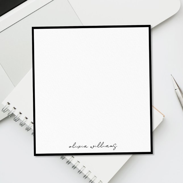 Modernes minimalistisches Kalligrafie-Monogramm Notizblock (Von Creator hochgeladen)