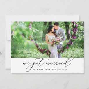 Modernes Minimalistisches kalligrafisches Hochzeit Ankündigung