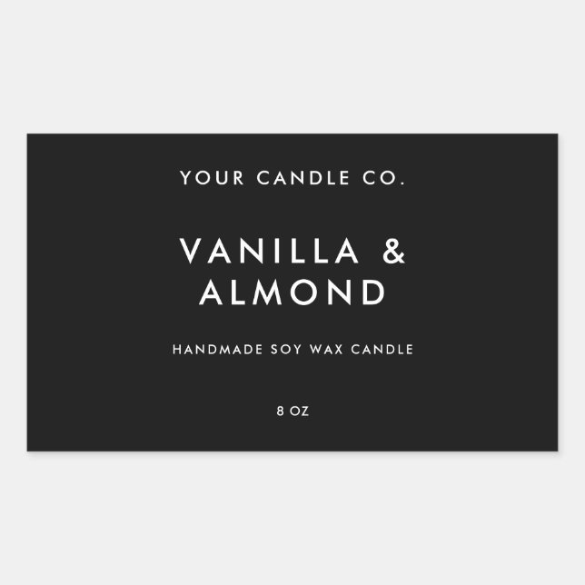 Modernes Minimalistisches Kerzensiegel Rechteckiger Aufkleber (Vorderseite)