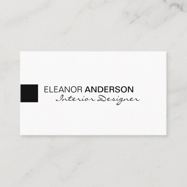 Modernes Minimalistisches klassisches elegantes Visitenkarte (Vorderseite)