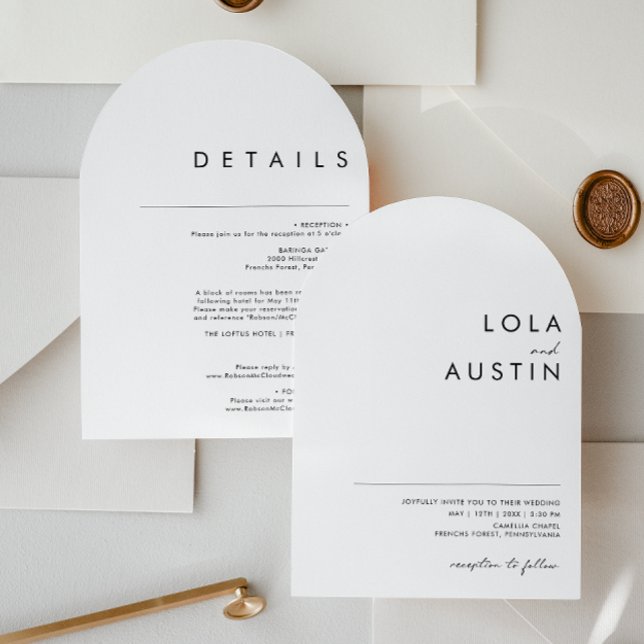 Modernes Minimalistisches Lässig in einem Hochzeit Einladung (Von Creator hochgeladen)