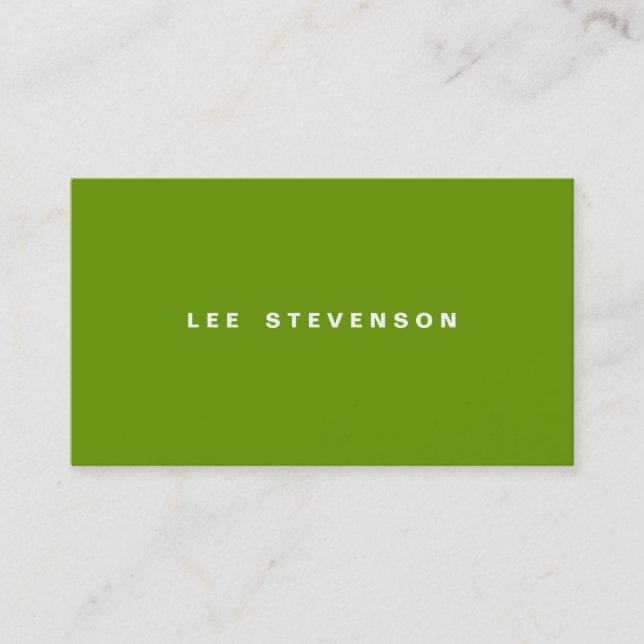 Modernes Minimalistisches Limettengrün Visitenkarte (Vorderseite)
