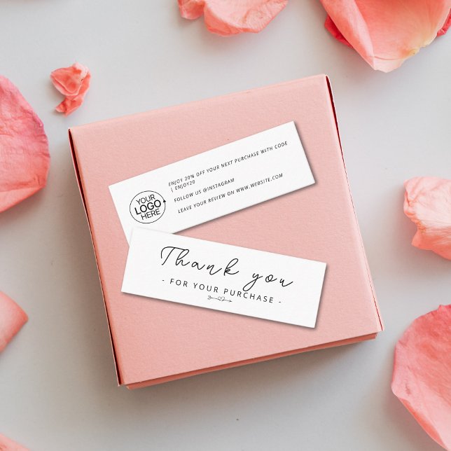 Modernes Minimalistisches Logo-Branding - Vielen D Mini Visitenkarte (Modern Minimalist Logo Branding Thank You Insert)