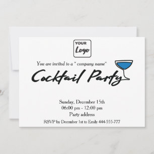 Modernes, minimalistisches Logo-Cocktail Party Einladung