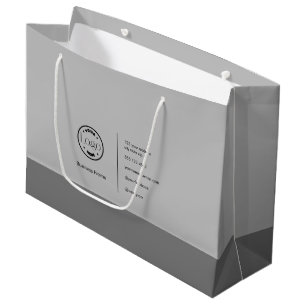 Modernes Minimalistisches Logo-Geschäft Grau Große Geschenktüte