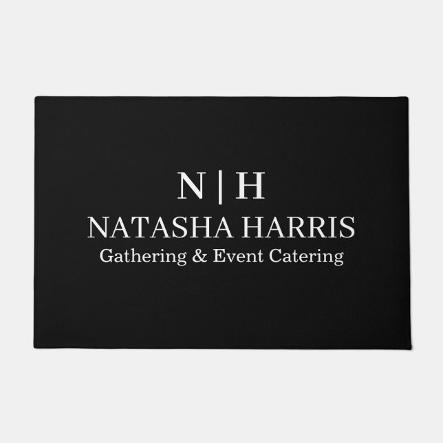 Modernes minimalistisches Logo Geschäftsfußmatte Fußmatte (Vorderseite)