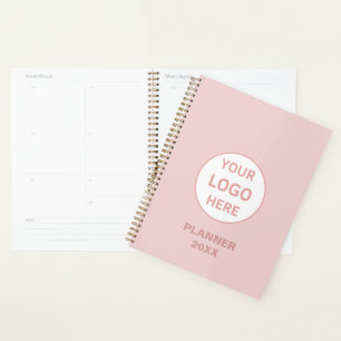 Modernes Minimalistisches Logo mit rosa Farbe Planer
