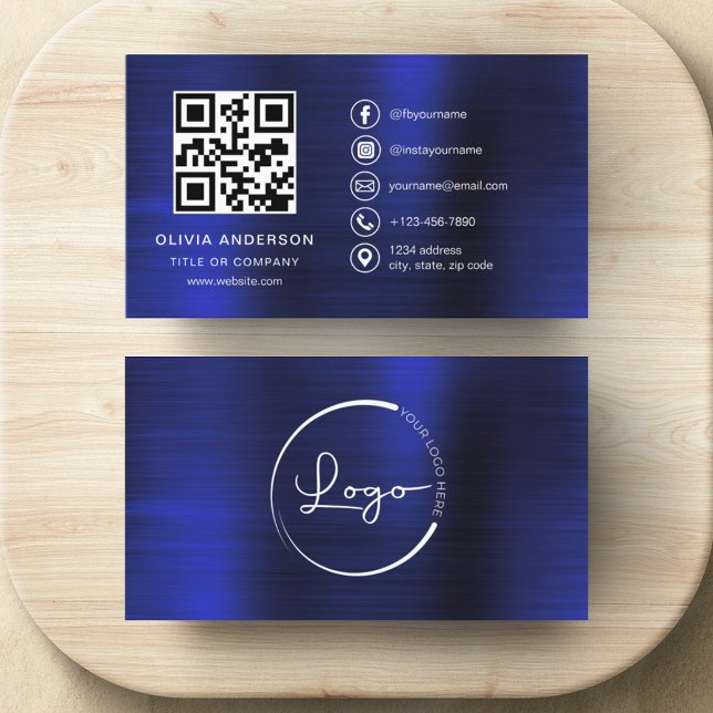 Modernes Minimalistisches Logo mit Social Media Ic Visitenkarte (Von Creator hochgeladen)