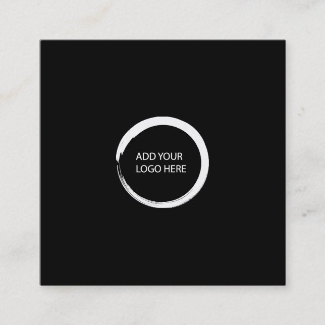 Modernes, minimalistisches Logo, schwarz beruflich Quadratische Visitenkarte (Vorderseite)