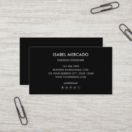 Modernes minimalistisches Logo Schwarz & Weiß Eleg Visitenkarte
