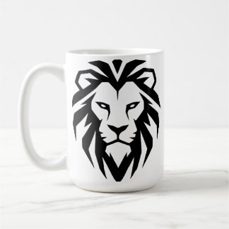Modernes minimalistisches Löwenkopf-Symbol Kaffeetasse