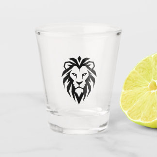 Modernes minimalistisches Löwenkopf-Symbol Schnapsglas