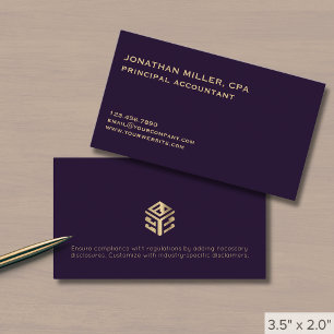 Modernes Minimalistisches Luxus Gold Logo Visitenkarte