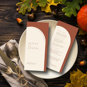 Modernes Minimalistisches Menü auf der Terracotta  Menükarte